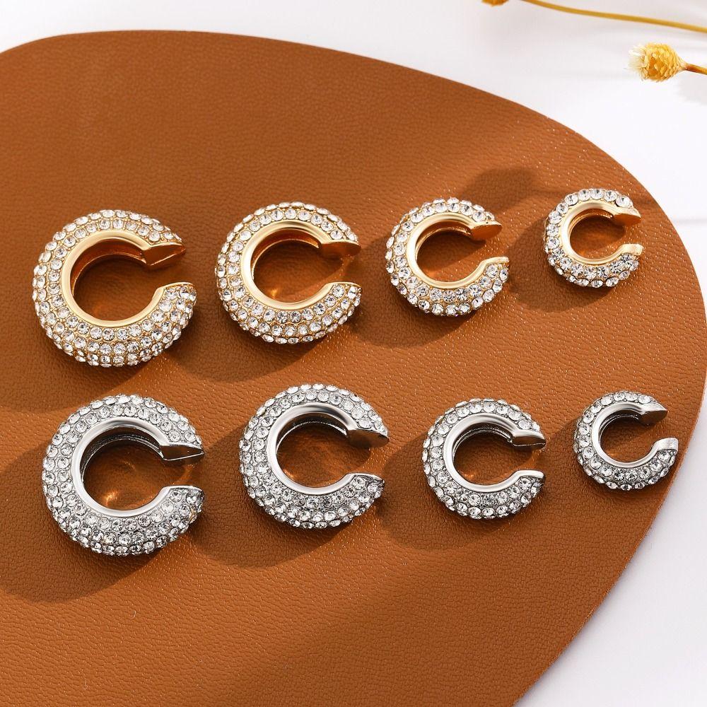 Crystal C Shape Ear Cuff Copper Gold Jewelry Simple Ear Buckle  Travel