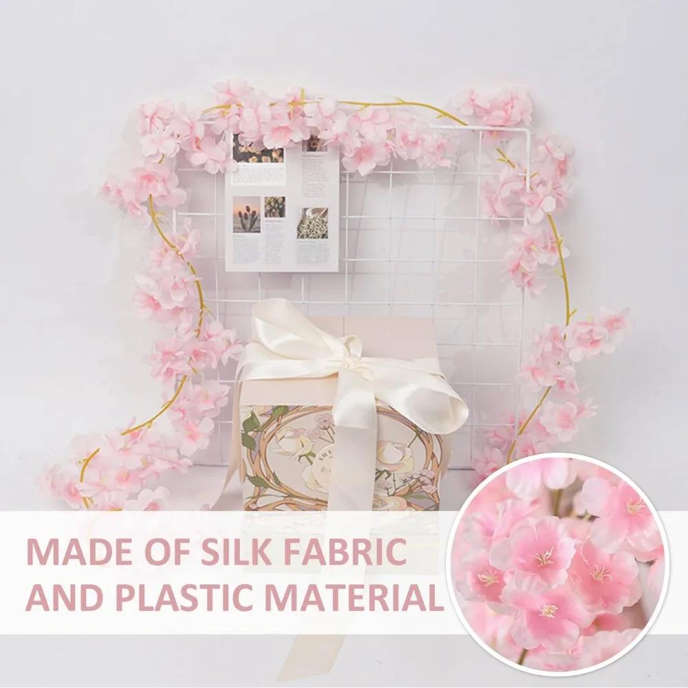 2 Cherry Blossom Vines (180cm Each), Artificial Flower Cherry Blossom Garland, Suitable for Wedding Parties (Light Pink)