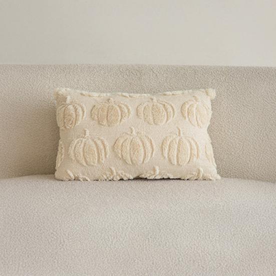 Pumpkin Pattern Pillowcase Solid Color Hide Zipper Soft Wool Velvet Pillow Case Halloween Cushion Cover Home Decor