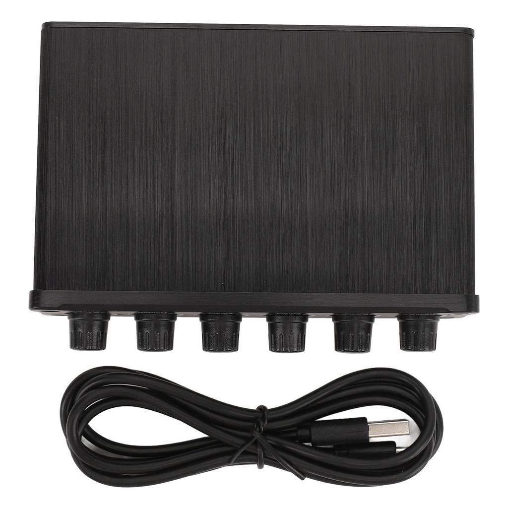 4 In 2 Out Sound Mixer 6.35mm Stereo Mono Channel Switching Independent Control Mixer for