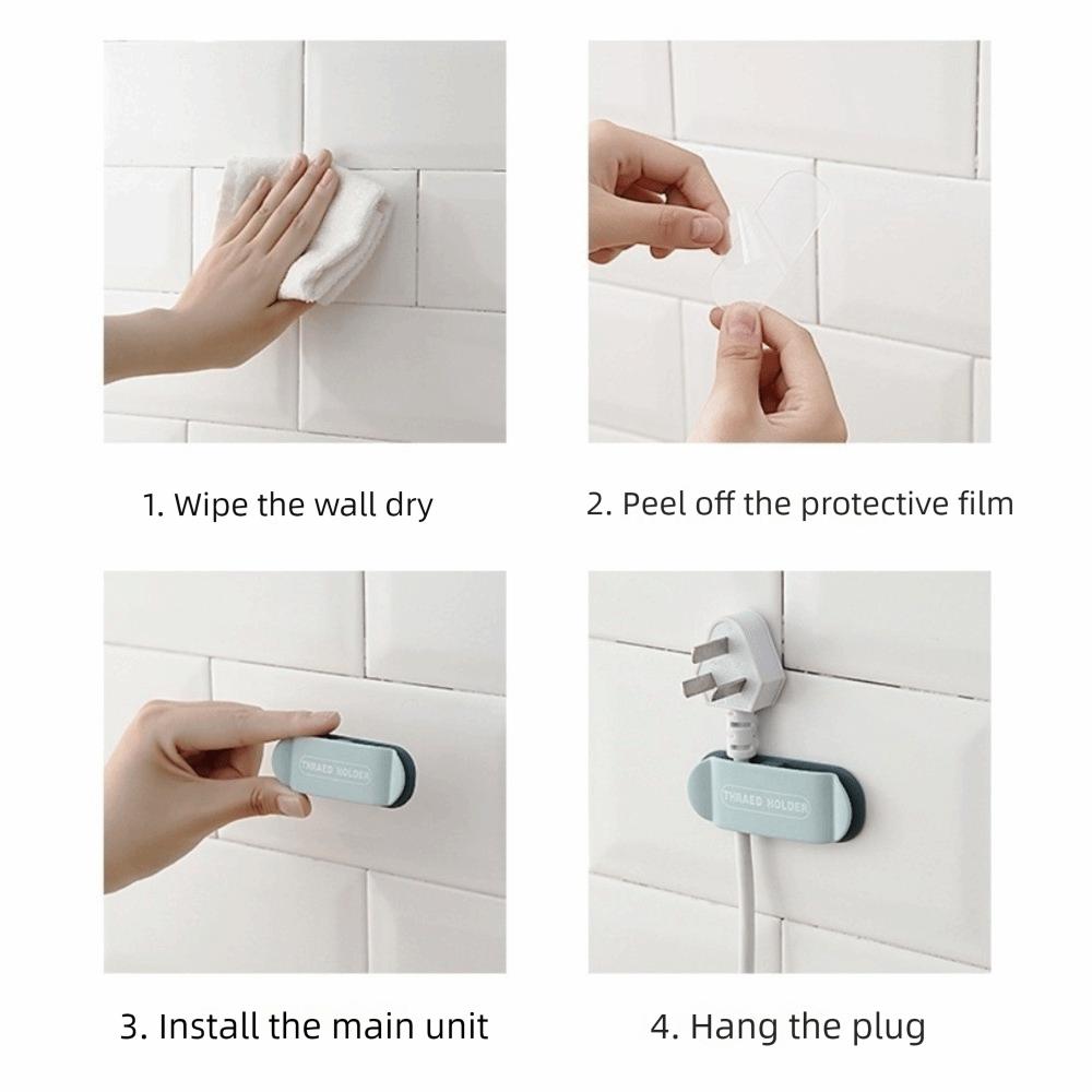 4pcs/set Punch-Free Cable Organizer Self Adhesive Cable Management Wire Holder  Home Office