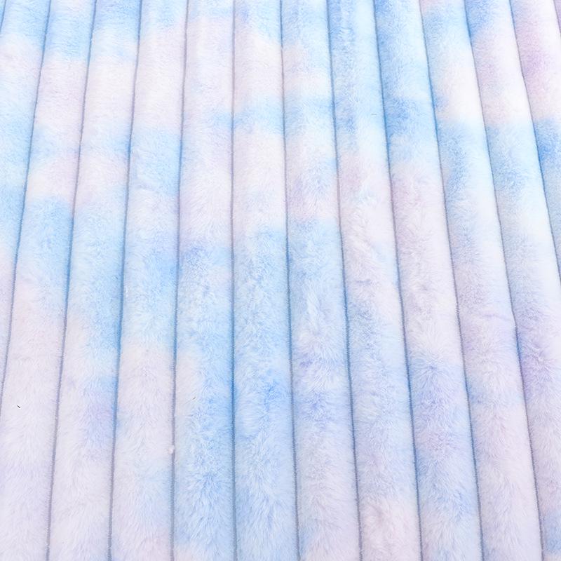 Gefleckter Batik-Kaninchenfellstoff mit siebenfarbigem Farbverlauf für Kleidung, Spielzeug, Heimtextilien, Schuhe und Hüte