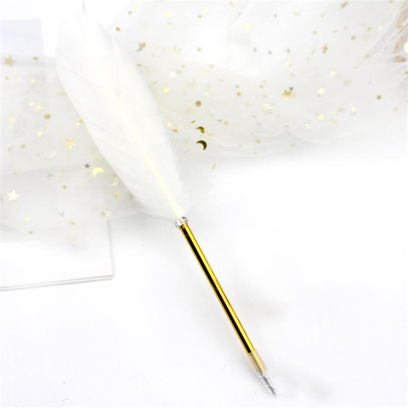 Retro Style Feather Quill Ballpoint Pen Wedding Gift Office School Supplies Kawaii Student Present Gift