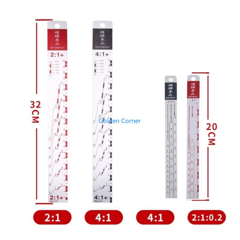 E15D Steel Easy to Operate Paint Ruler Suitable for Cars Paint Tool Black/R-ed