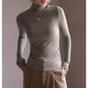 Autumn Winter Half High Collar Solid Color Bottomed Tee Women Long Sleeve All-match Bottomed Pullover Top Tee