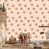 Wallpaper Small Flowers Cream, Beige and Peach for Living Room and Bedroom 50x1000