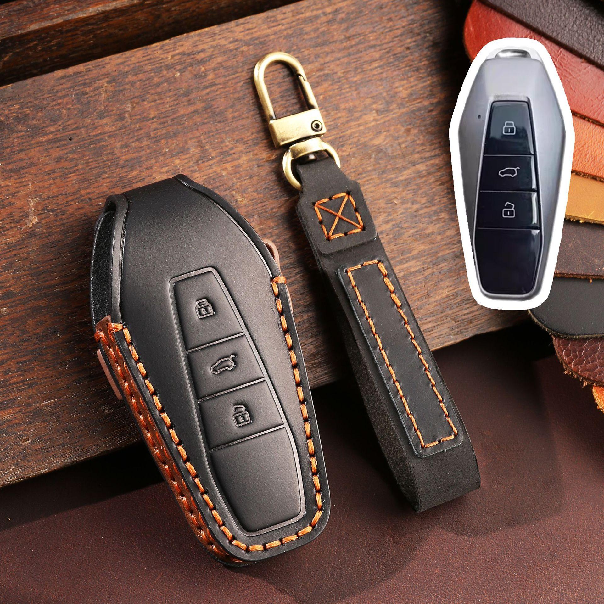 

Применимо к комплекту ключей Chery iCAR03 2024 новая энергия icar03 аксессуары модифицированная коровья кожа Jietu автотовары чёрный