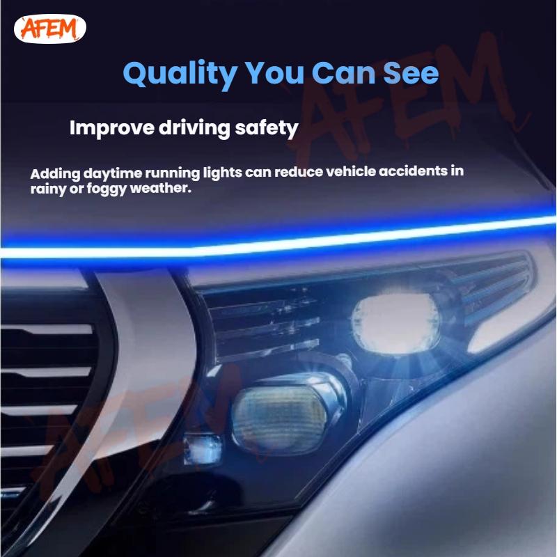1pcs Universal Waterproof Flexible LED Strip DRL 12v Daytime Running Strip Light Ambient Lamp For Citroen C5 Aircross 2017-2022