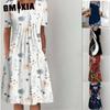 Women's Fashion Summer Spring Short Sleeve O-Neck Casual Dresses