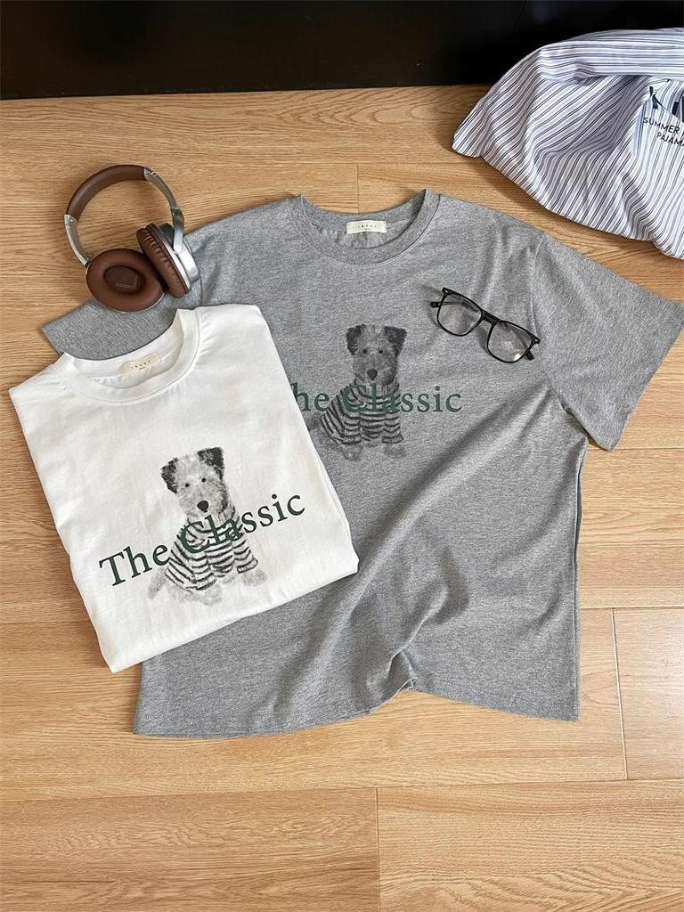 Trendy European-Style Women's White Oversized Short-Sleeve T-Shirt, American Retro High-Street Summer Fashion