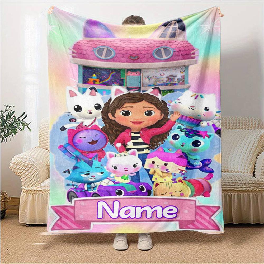 Custom Name Fantasy World Adventure Party Blanket For Couch Bed Plush Cozy Fuzzy Blanket Super Soft Warm Blankets For Fall And Winter 0916233