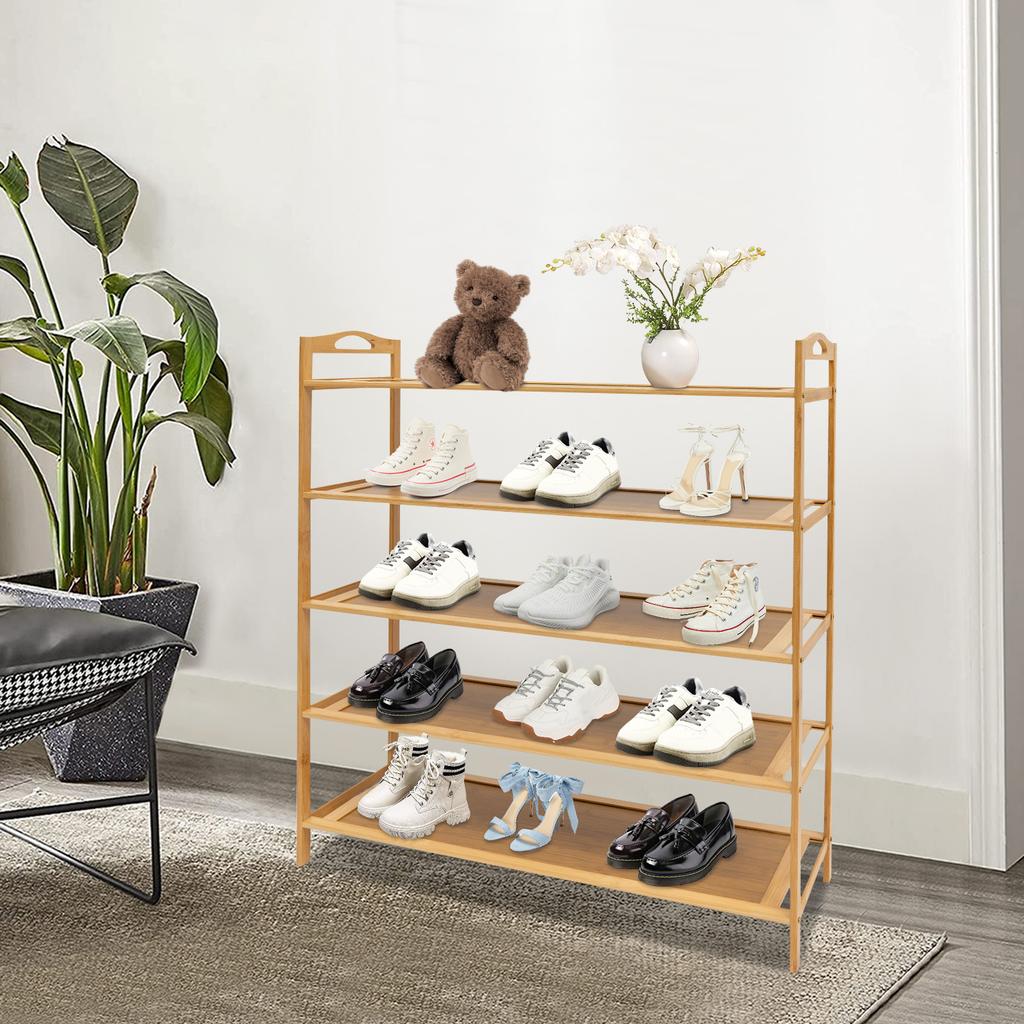 Bymaocar 5-tier Modern Shoe Storage Rack Free Standing Large Capacity Shoes Shelf Organizer For Storing Shoes, Trainers, Sandals