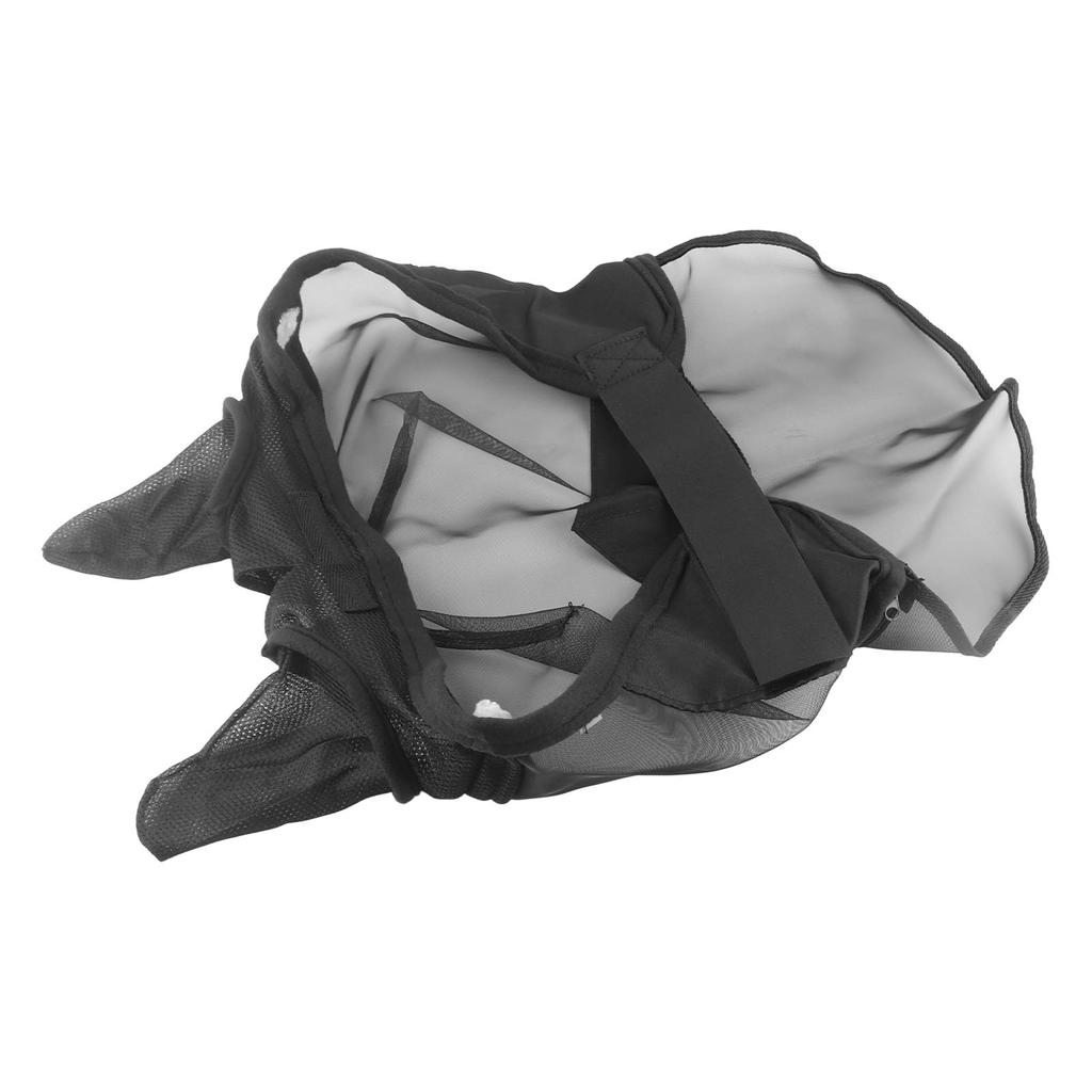 Mască de protecție împotriva muștelor pentru cal, respirabilă și confortabilă, plasă moale, mască de protecție împotriva muștelor cu nas lung și urechi pentru calL