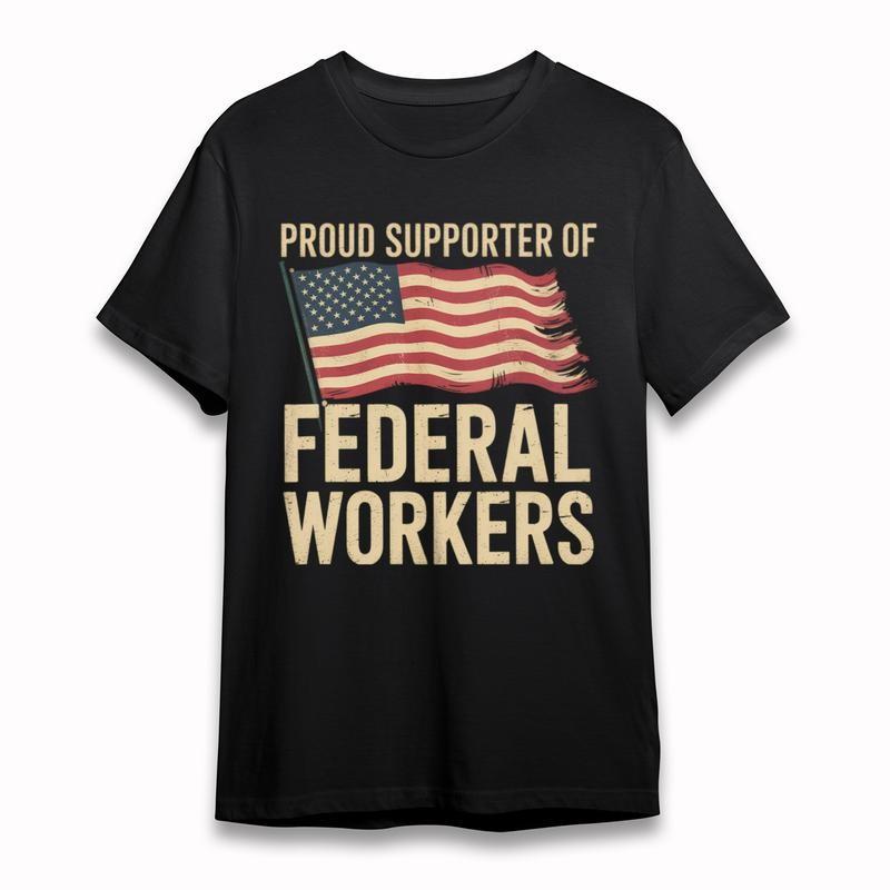 

Women s Plus Size Classic T-Shirt Tribute to Federal Workers American Flag Tee L