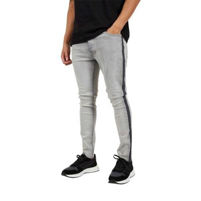 Mens Stripe Skinny Jeans