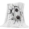 Soccer Ball Sport Football Print Blankets Coverlet Throw Cover Fleece Comfort Warm Flannel Blanket for Indoor Couch Home Decor