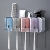 No-Drill Wall-Mounted Bathroom Toothbrush Holder with 4 Cups