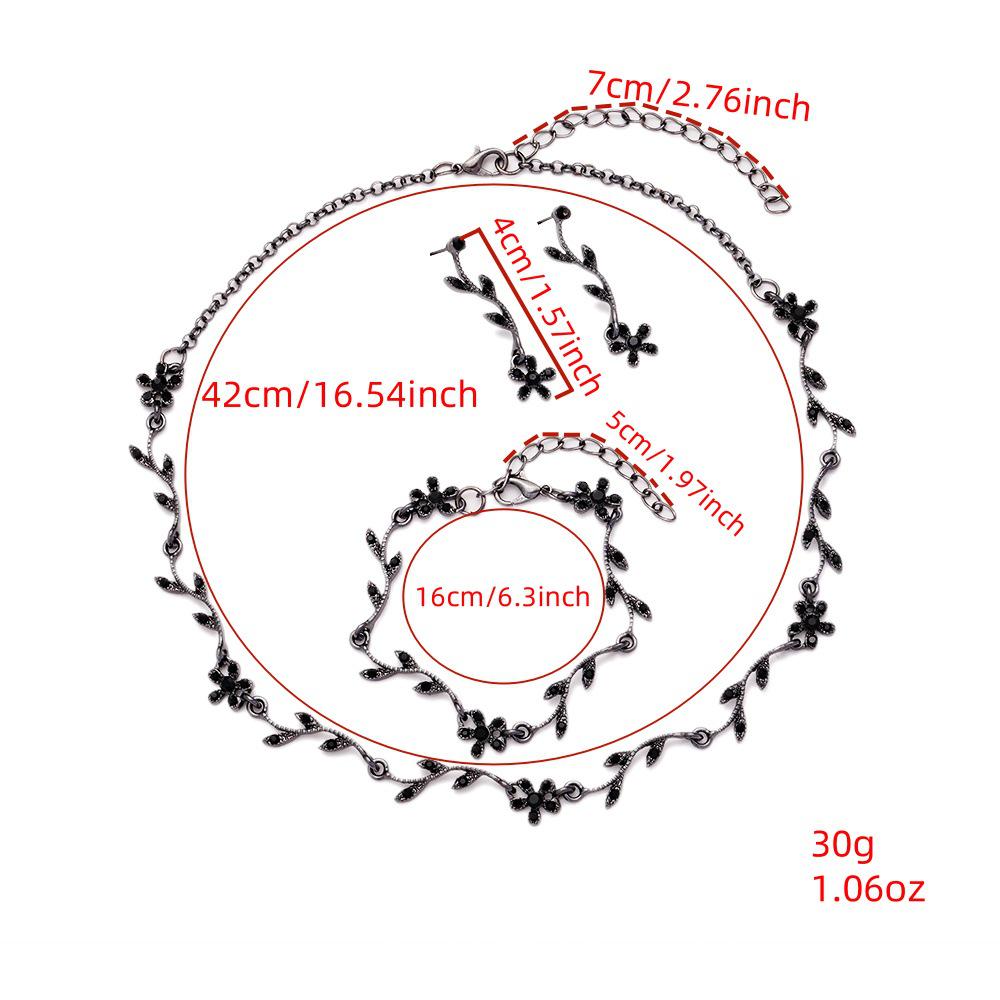 Elegancki Zestaw Biżuterii Light Luxury: Naszyjnik, Kolczyki i Bransoletka