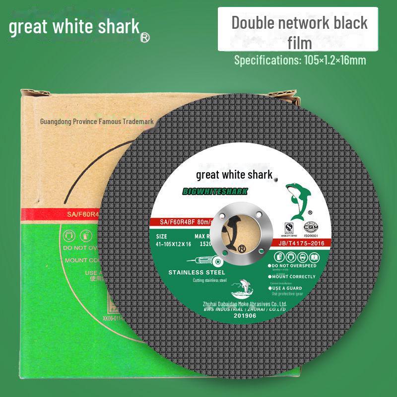Great White Shark Stainless Steel Cutting Disc, 105x1.2x16mm, Double Mesh Angle Grinder Grinding Wheel