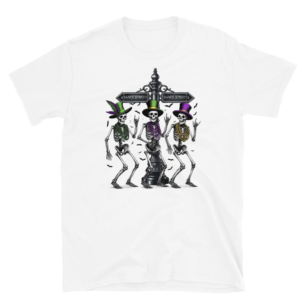 Mardi Gras Skeleton T-shirt - Carnival Celebration Novelty Unisex Shirt S разноцветный