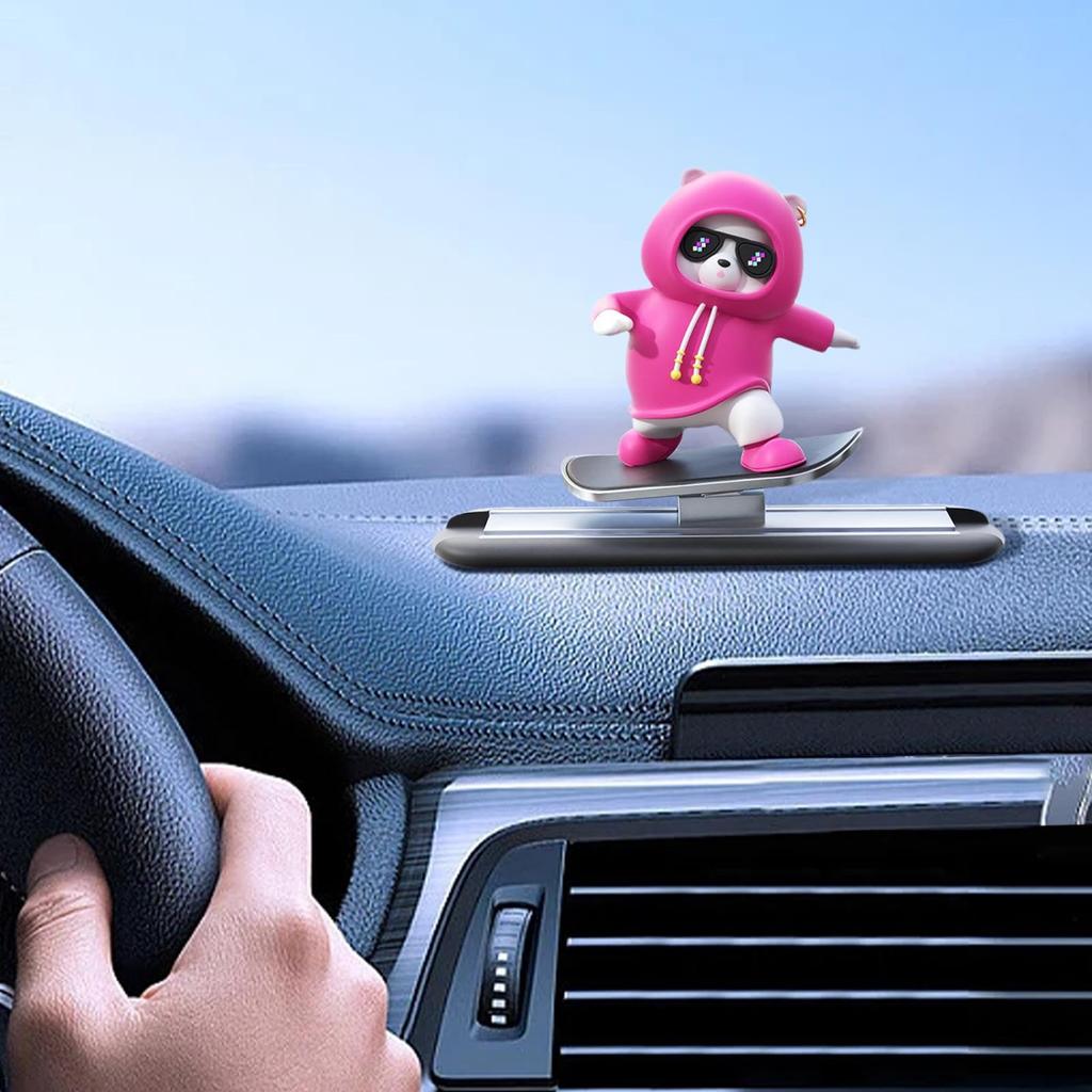 Skateboard Bear Dashboard Ornament Skateboard Bear Car Decoration Skateboard Bear