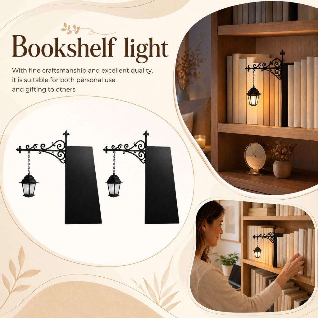 Bibliotheksregal-Lampe, Dekoratives Licht für Buchliebhaber, 2er-Pack