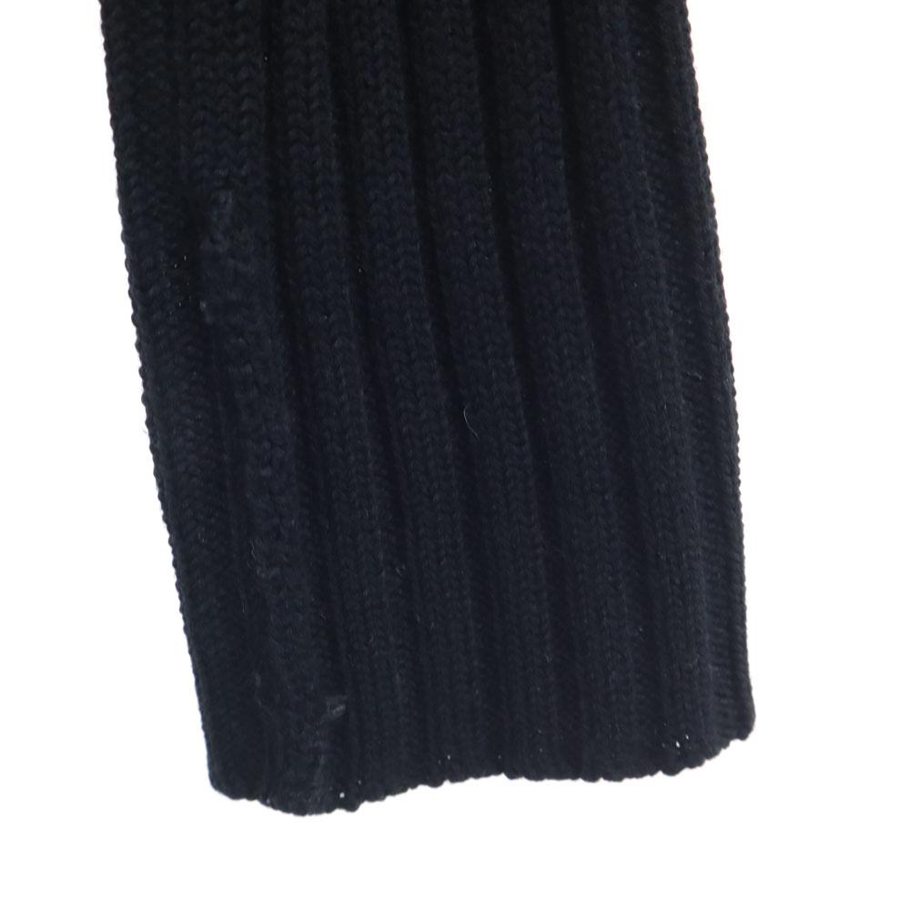 BCBGMAXAZRIA Wool Blend Knit Switching Sheepskin Leather Jacket S Black Women Used