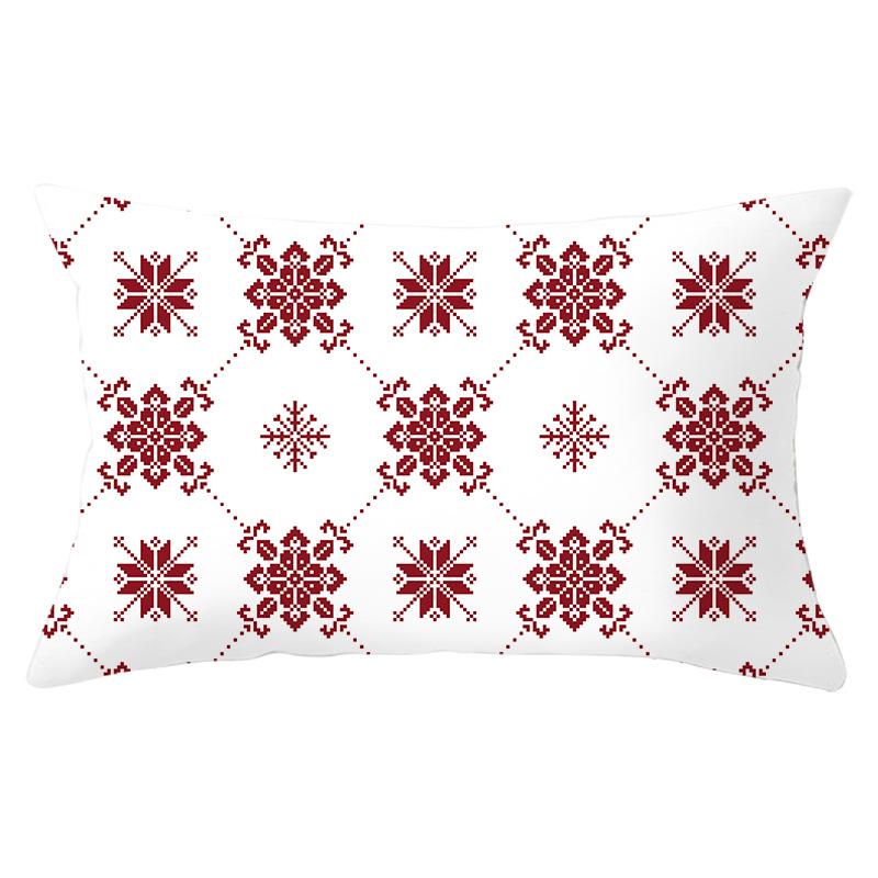 New Christmas Red Series Peach Skin Waist Pillowcase Home Accessories Sofa Cushion Cover Throw Pillow Cover