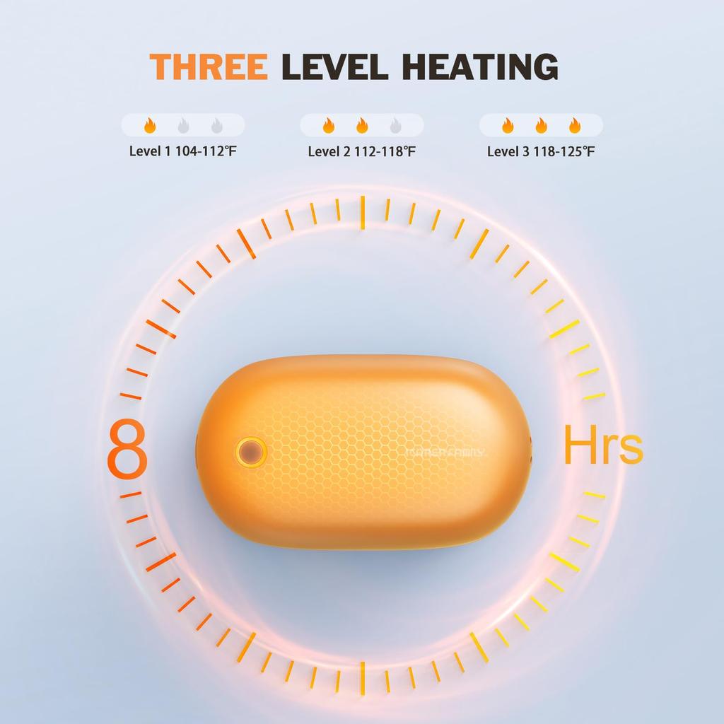 Rechargeable hand warmer with a 2024 new temperature heat generation in 3 5000mAh and fast Perfect for and Also makes a great design, 3-stage