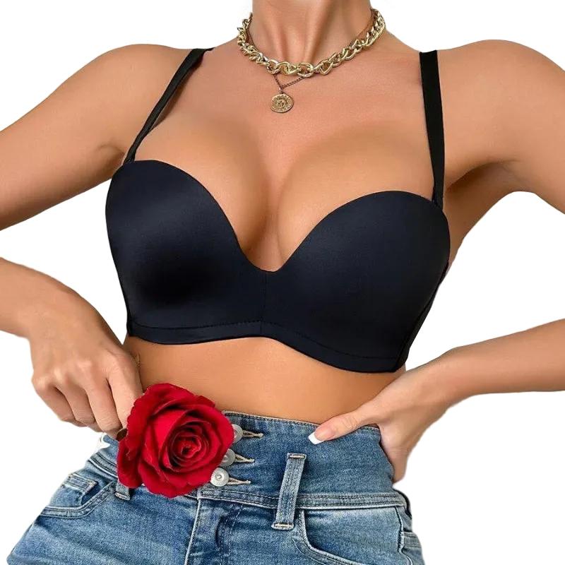 Side Gathering Seamless Push Up Shoulderless Bra For Women Bras
