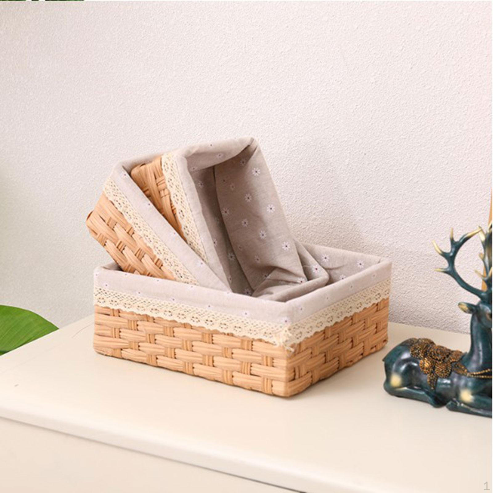 

Прямоугольная плетеная корзина-органайзер для фруктов и закусок S