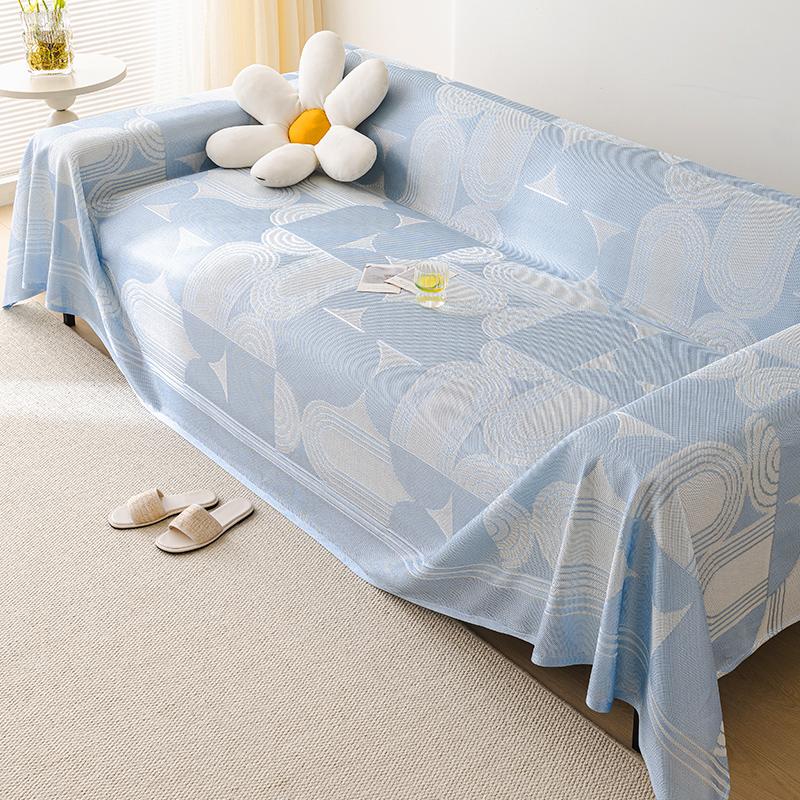 Cool Ice Silk Sofa Cover Towel Full Covered Cover Blanket Summer Sofa Cushion Summer Simple Design Modern Summer Mat Cushion
