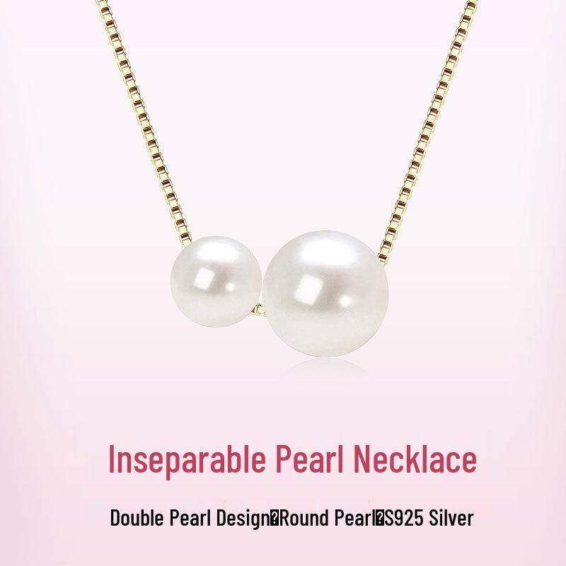 

2025 High-End S925 Sterling Silver Freshwater Pearl Pendant Necklace for Women K Gold