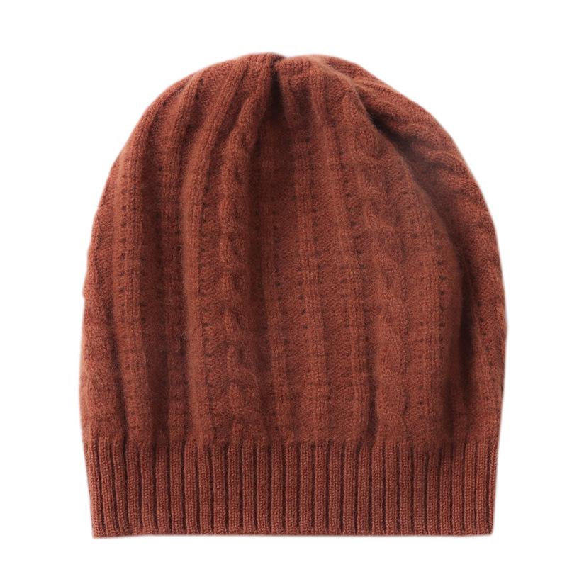 Chapeau en tricot 100% laine chaude unisexe pour l'automne et l'hiver - Casquette décontractée, anti-froid, polyvalente, ample pour l'extérieur