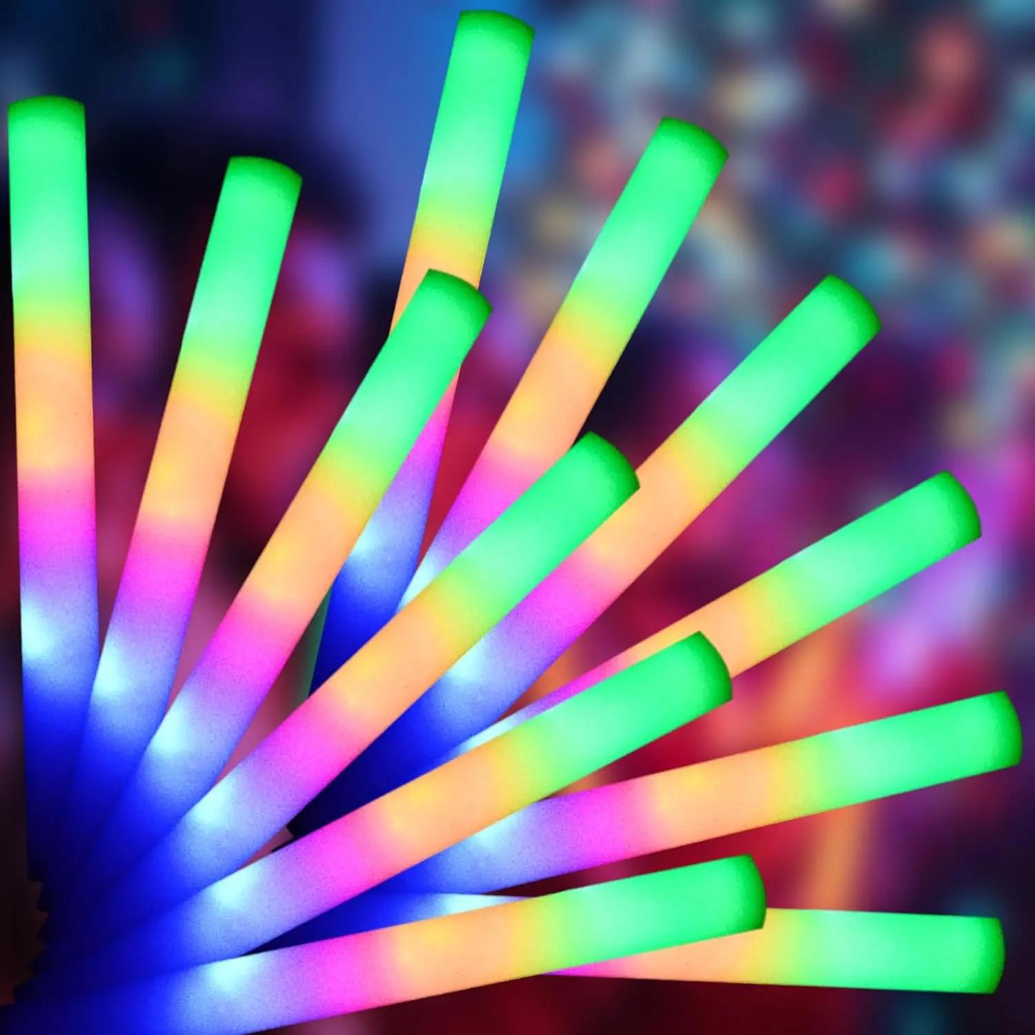 

10Pack Led Foam Glow Sticks Bulk Wedding Glow Sticks for Reception Props Party Light Sticks Pack Light Sticks for Parties Bulk 48cm