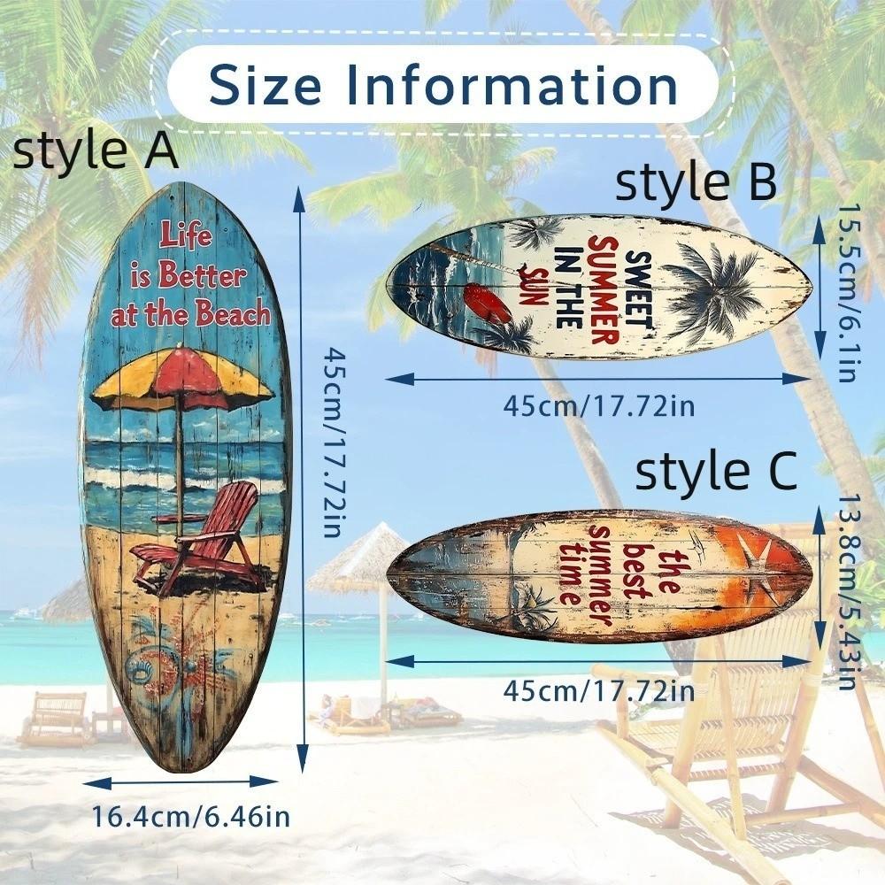 Summer Wooden Surfboards Wall Decor Colorful Surfboard Sign Ornament Festival Decor