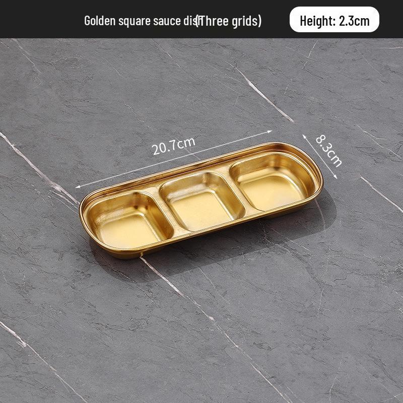 304 Stainless Steel Korean Multi-Compartment Seasoning and Dipping Sauce Dish for Restaurants and Hot Pots