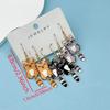 Fun and Cute Enamel Alloy Hanging Tail Cat Dangle Earrings Colored Cat Ear Jewelry Set Lovely Gift For Women Girls