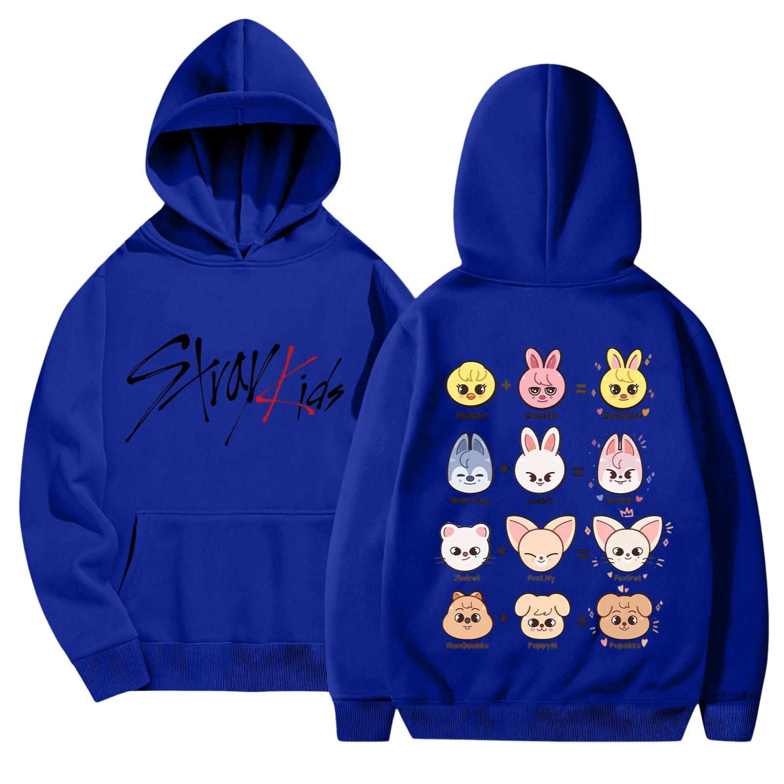 Unisex Fashionable Casual Long Sleeved Loose Printed Hooded Sweatshirt XL