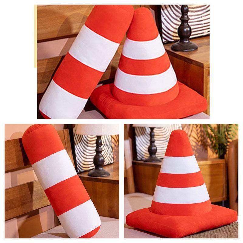 Creative Traffic Safety Cone Pillow Plush Toy For School And Kindergarten Teaching Aids