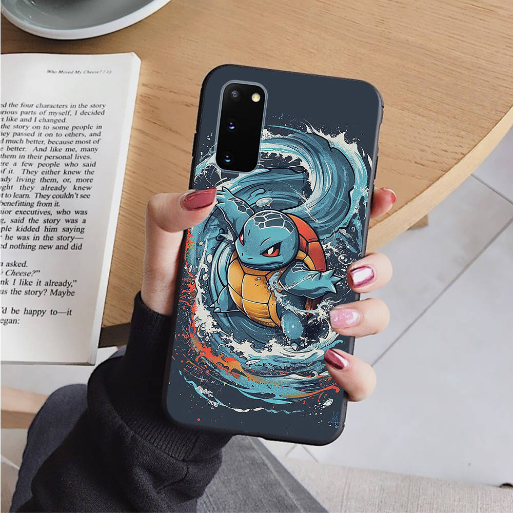 AP9 Squirtle Pokemon Black Case for Samsung Note 20 Lite S24 Ultra S23 S22 A05 A06 A11 A71 A15 A16 A13 A24 A25 A33 A52 A53 M55 M35 Sofe Cover