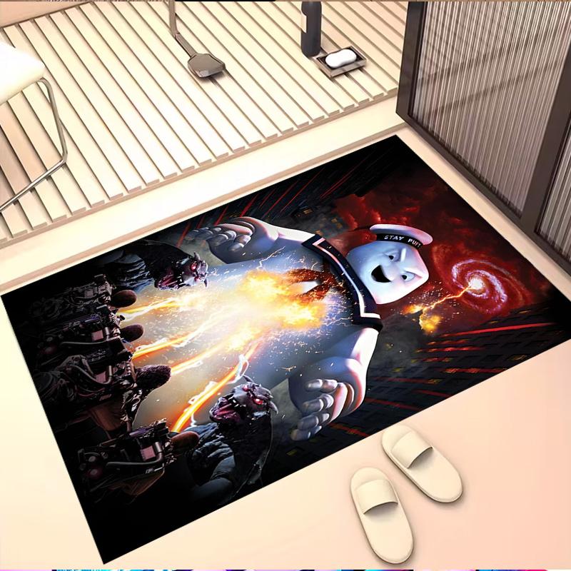 Ghostbusters Print Rug, Washable Floor Carpet, For Entryway Dorm Laundry Room Office Study, Home Decor Birthday Christmas Gift