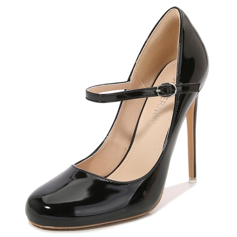 Patent 12cm High Heels Pumps Shoes Woman Large Size 46 Black Red Nude White Thin Heeled Spring Party Wedding Office Shoes Ladies
