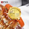 Ofns 1643 Brand Original Classic New Watches Fashion Women Quartz Movement Watch Geometric Dial Mesh Leather Belt Wristwatches