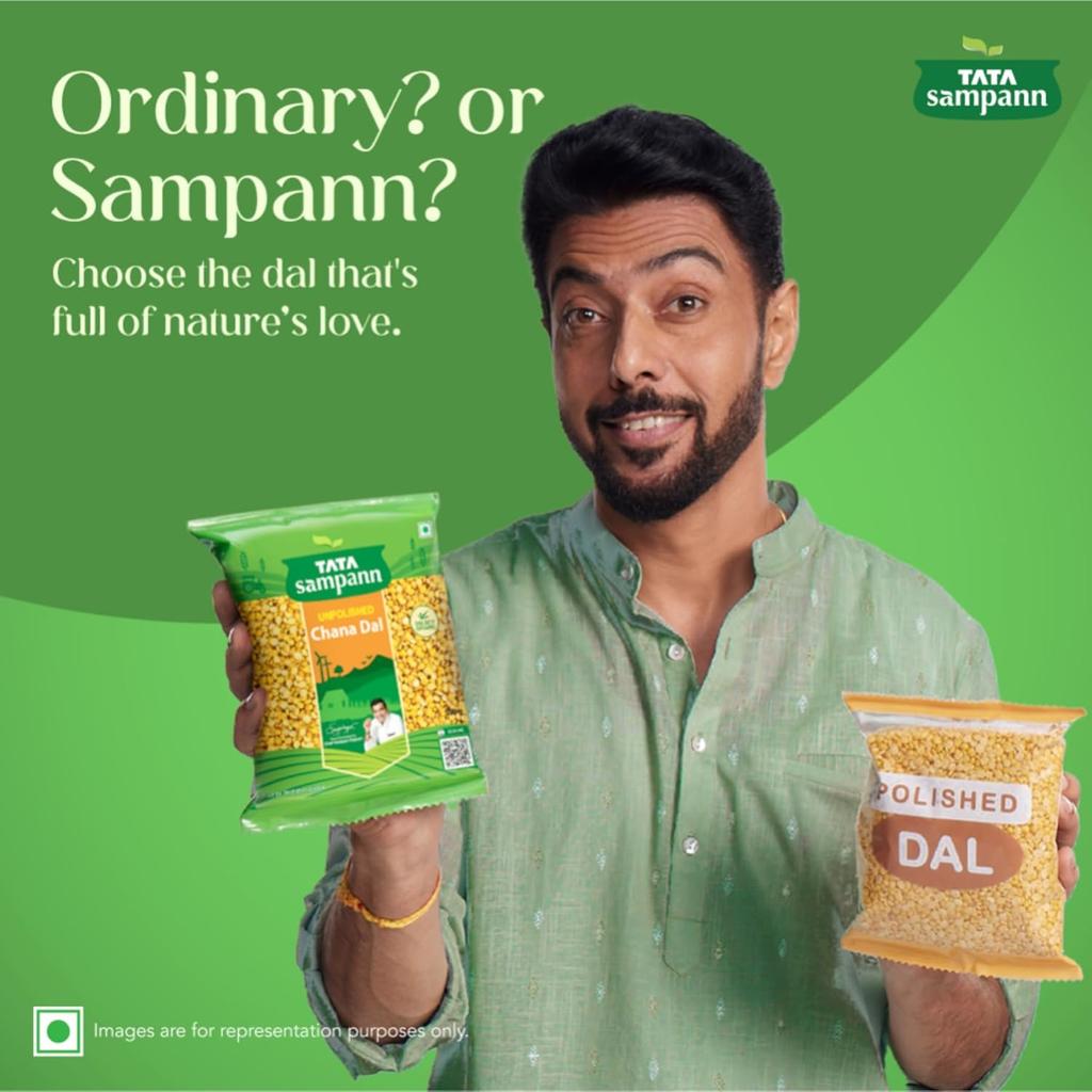 TATA Sampann Unpolished Chana Dal 500g Pack Of 1 For Protein Rich Meals And Soups