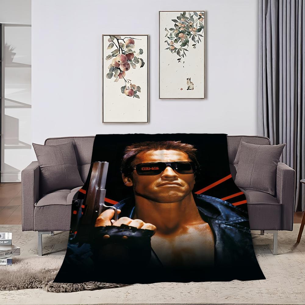 Coperta Morbida Film Commando di Schwarzenegger Tappeto Morbido per Pisolino su Divano per Soggiorno Caldo Ufficio Camera da Letto Compleanno Casa Viaggio Regali per Bambini