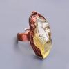 Citrine Rough Gemstone Copper Elegant Eternity Sisters Gift Promise Ring Jewelry V-10