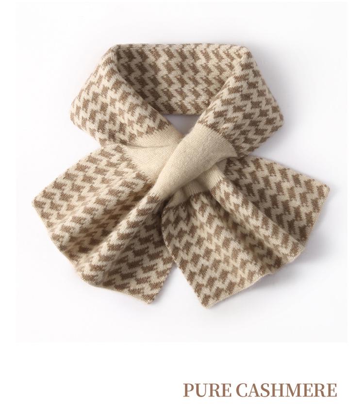 100% Cashmere Plaid Knit Neck Gaiter & Scarf - Soft & Warm