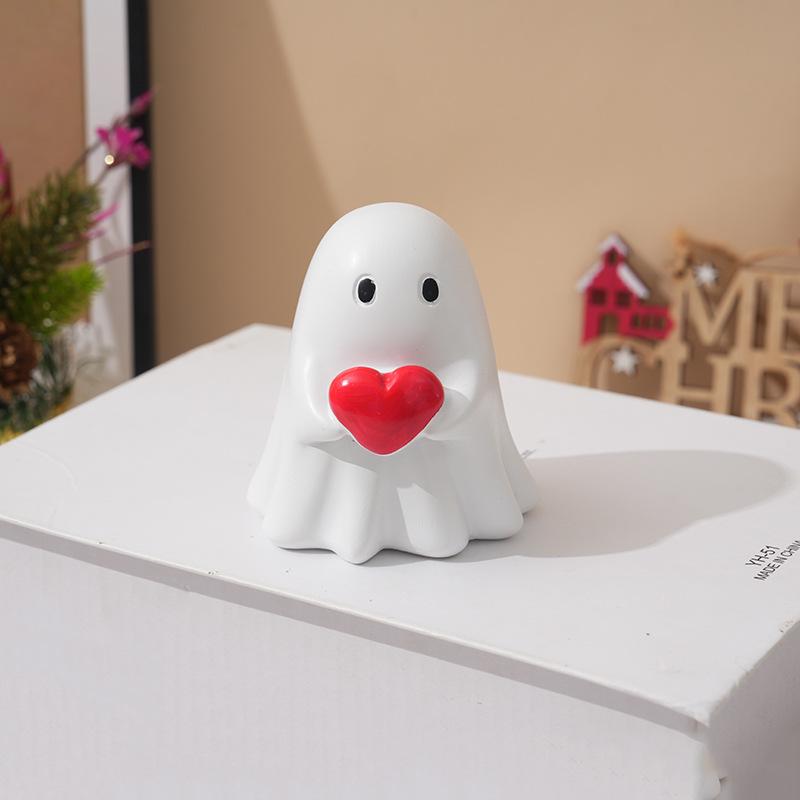 2025 Halloween Ghost Resin Lamp Figurine - Cute Tabletop Decoration
