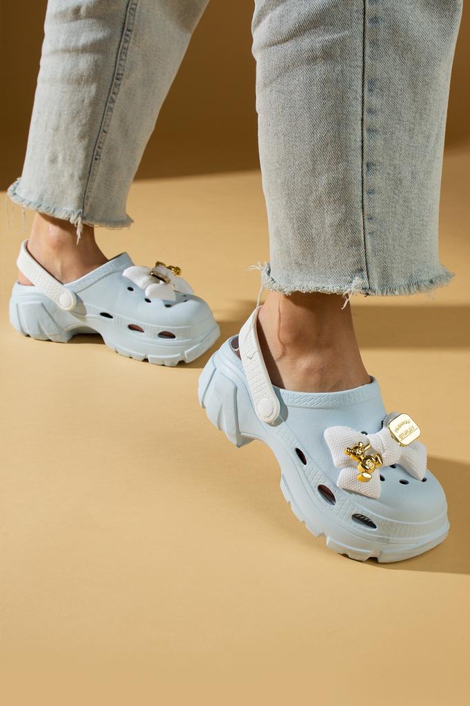 High Sole Ribbon Detailed Eva Comfort Women's Sandals DNZ223-24B